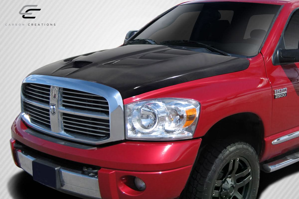 2002-2008 Dodge Ram Viper Look Hood - Carbon Fiber