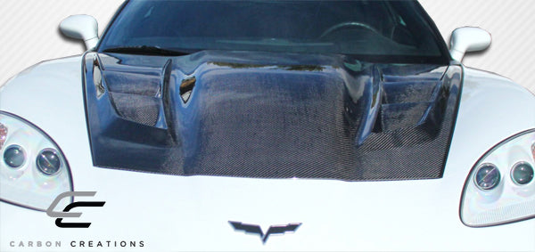 2005-2013 Chevrolet Corvette C6 H-Design Style Hood - Carbon Fiber