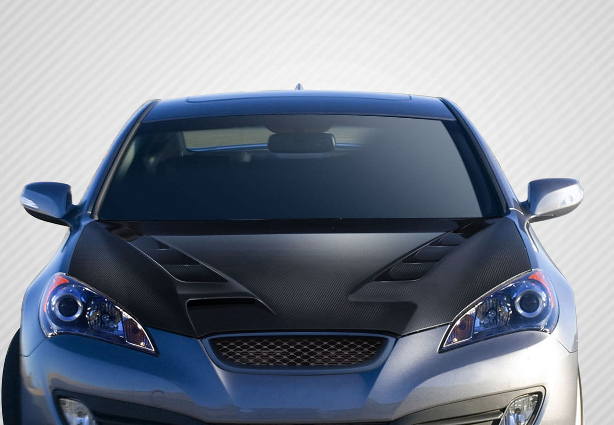 2010-2012 Hyundai Genesis Coupe RS-1 Style Hood - Carbon Fiber