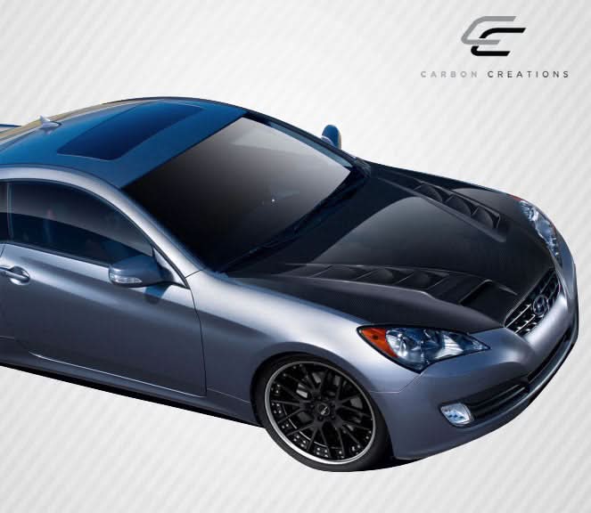 2010-2012 Hyundai Genesis Coupe RS-1 Style Hood - Carbon Fiber