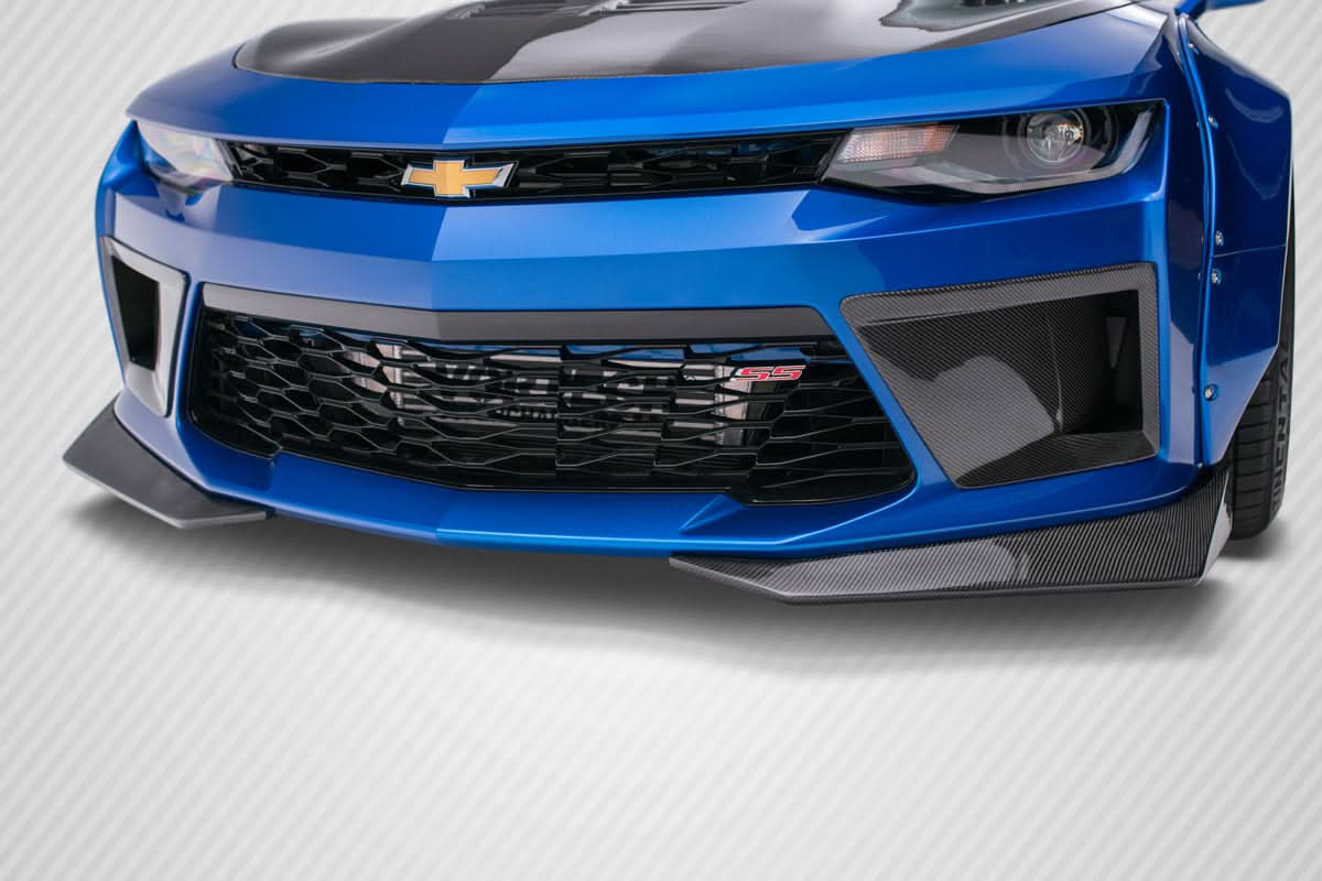 2016-2018 Chevrolet Camaro DriTech Grid Style Front Splitters - Carbon