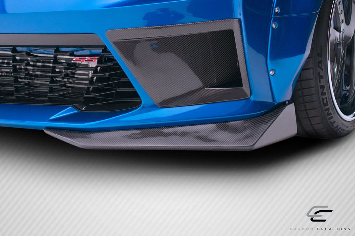 2016-2018 Chevrolet Camaro DriTech Grid Style Front Splitters - Carbon