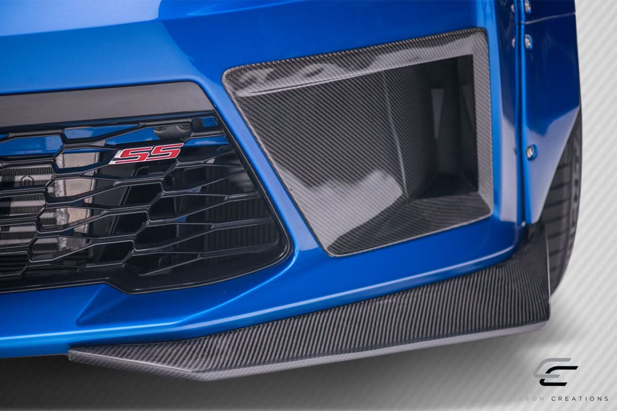 2016-2018 Chevrolet Camaro DriTech Grid Style Front Splitters - Carbon