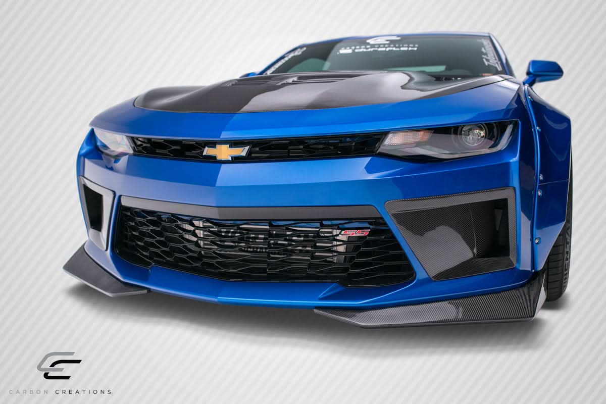 2016-2018 Chevrolet Camaro DriTech Grid Style Front Splitters - Carbon
