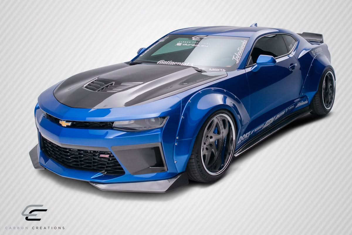 2016-2018 Chevrolet Camaro DriTech Grid Style Front Splitters - Carbon