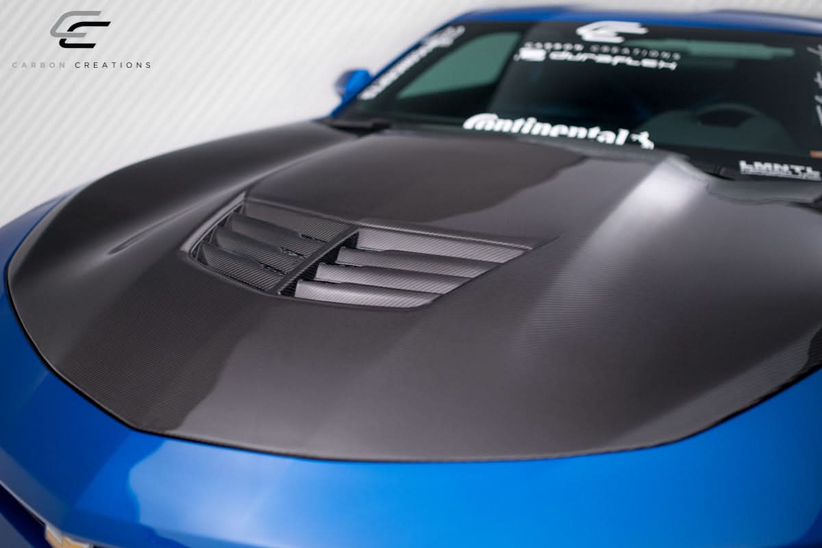 2016-2023 Chevrolet Camaro DriTech Grid Style Hood - Carbon Fiber