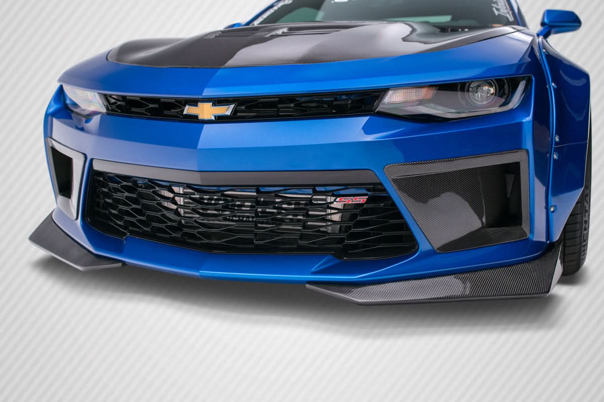 2016-2018 Chevrolet Camaro DriTech Grid Style Front Bumper Air Duct Extensions - Dry Carbon