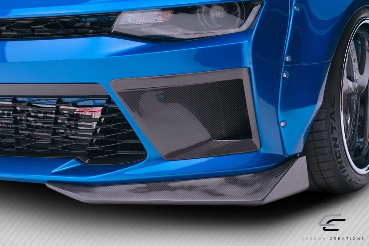 2016-2018 Chevrolet Camaro DriTech Grid Style Front Bumper Air Duct Extensions - Dry Carbon