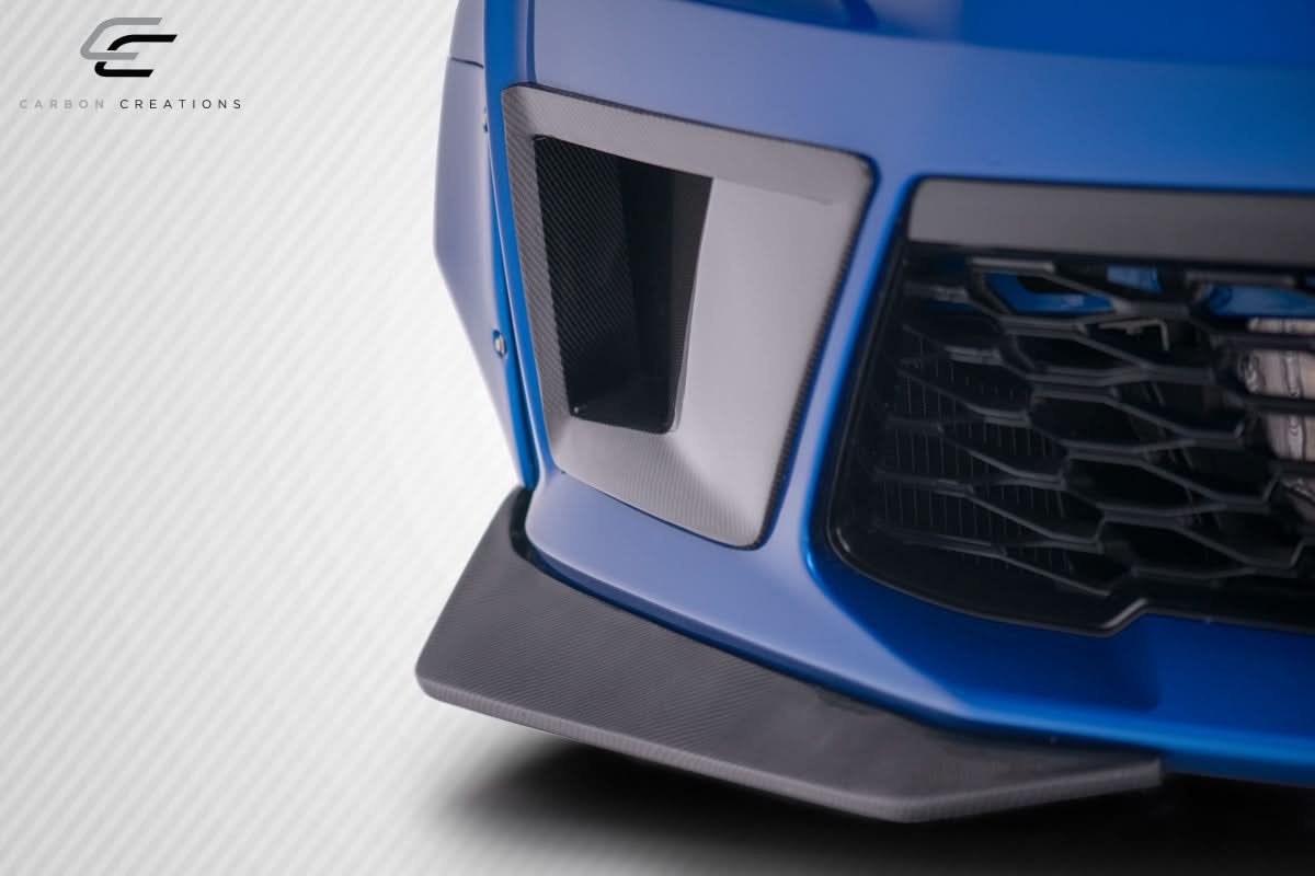 2016-2018 Chevrolet Camaro DriTech Grid Style Front Bumper Air Duct Extensions - Dry Carbon