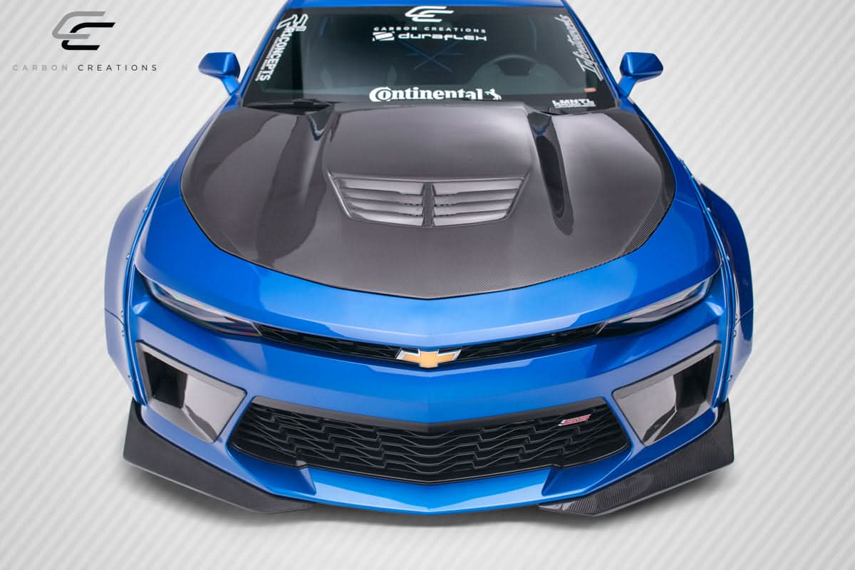 2016-2018 Chevrolet Camaro DriTech Grid Style Front Bumper Air Duct Extensions - Dry Carbon