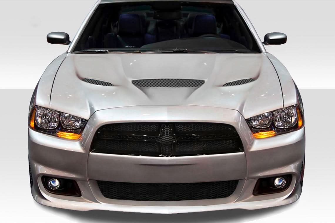 2011-2014 Dodge Charger Hellcat Look Hood - 1 Piece - FRP