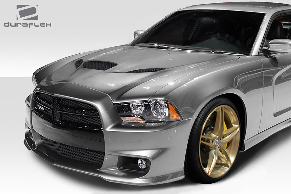 2011-2014 Dodge Charger Hellcat Look Hood - 1 Piece - FRP