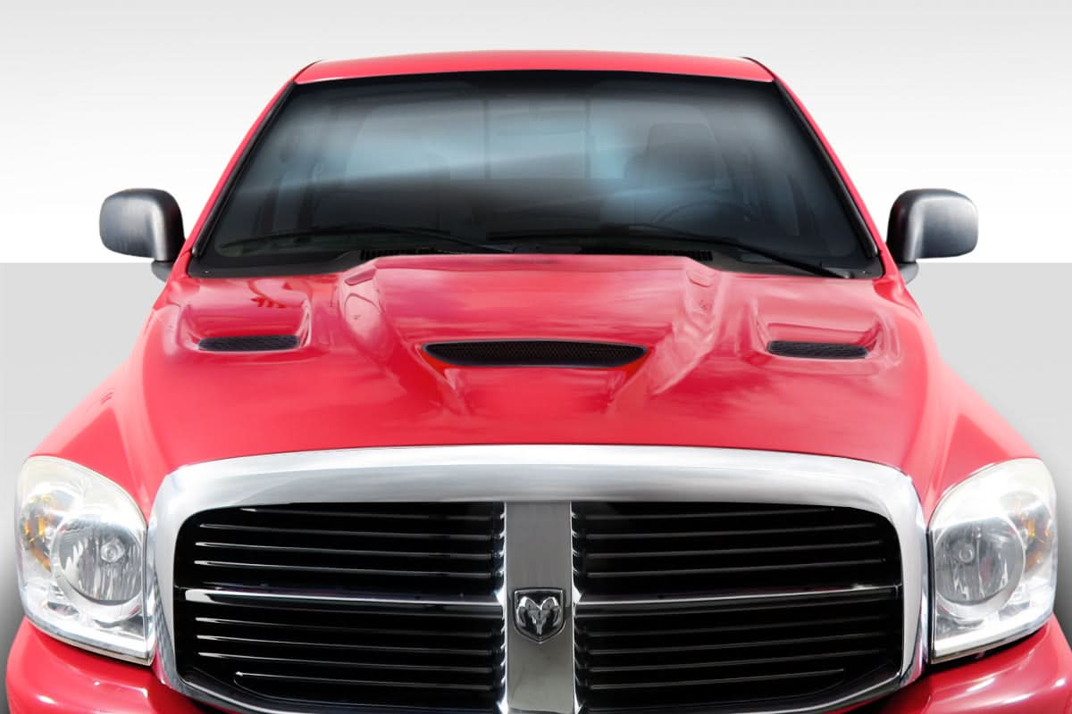 2002-2008 Dodge Ram Hellcat Look Hood - 1 Piece - FRP