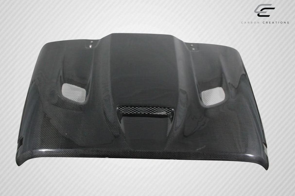 2007-2018 Jeep Wrangler Hellcat Look Hood - Dry Carbon