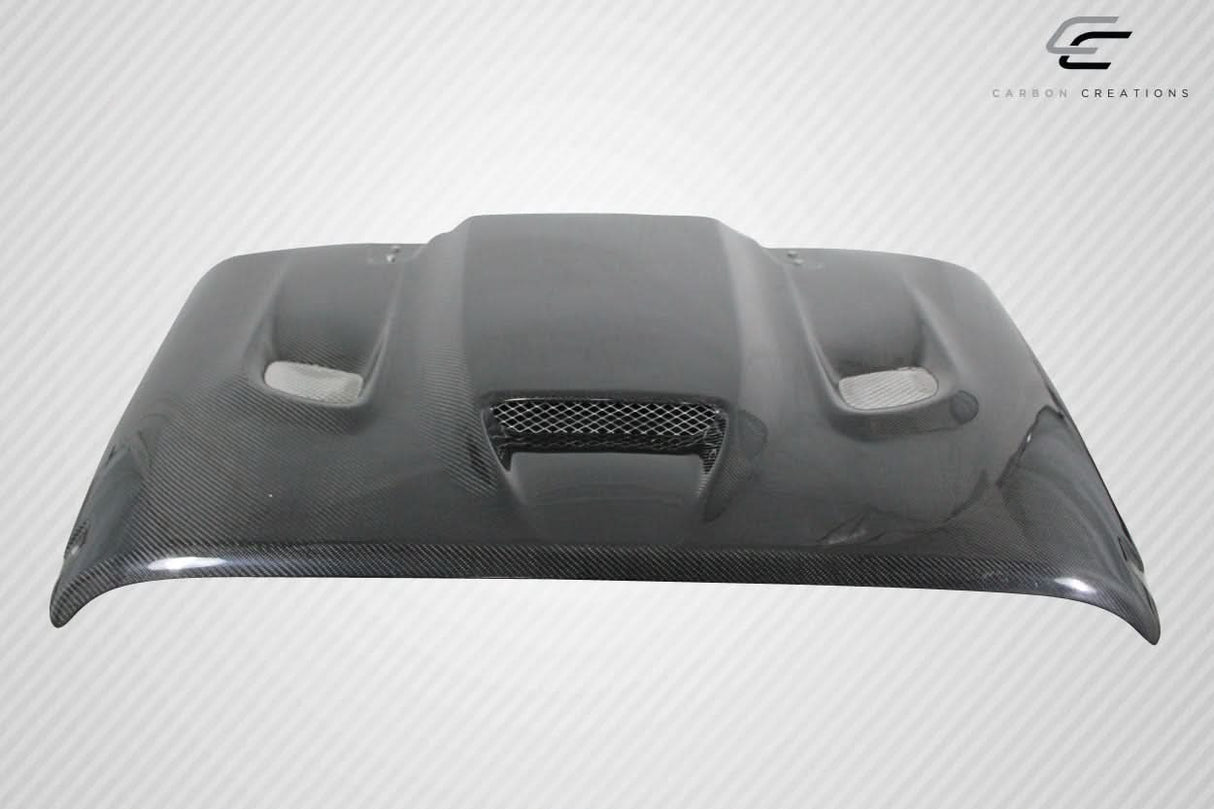 2007-2018 Jeep Wrangler Hellcat Look Hood - Dry Carbon