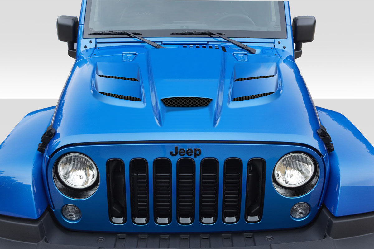 2007-2018 Jeep Wrangler Viper Look Hood - 1 Piece - FRP