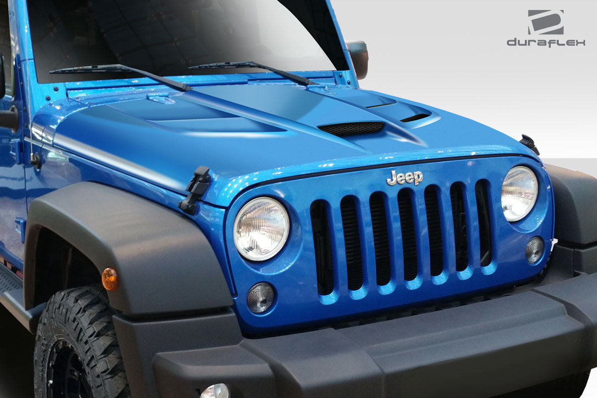 2007-2018 Jeep Wrangler Viper Look Hood - 1 Piece - FRP