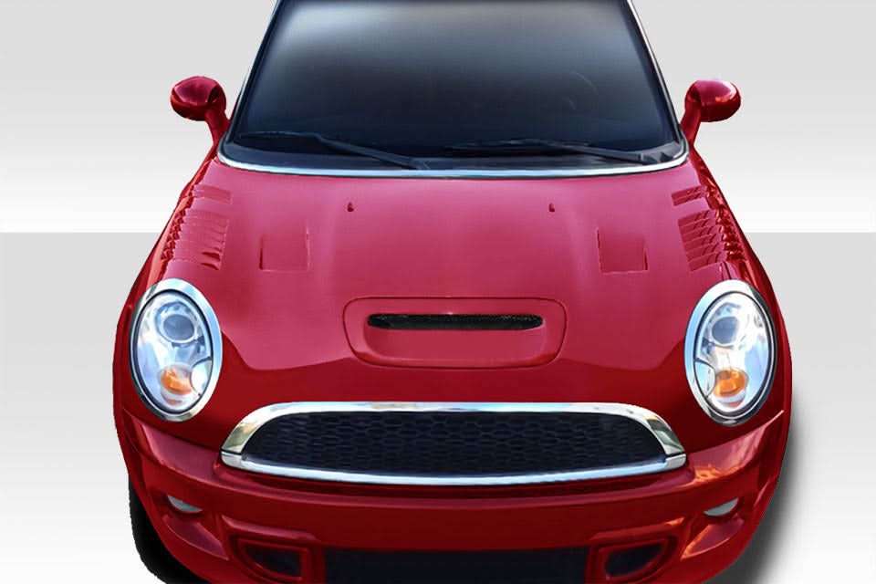 2007-2015 Mini Cooper Racer Style Hood - 1 Piece - FRP