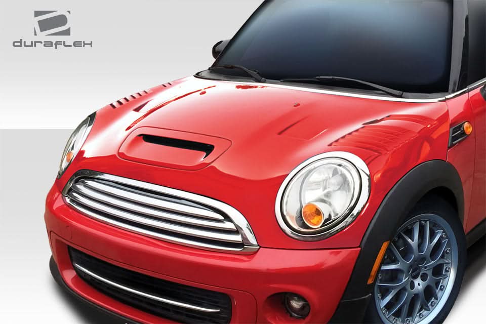 2007-2015 Mini Cooper Racer Style Hood - 1 Piece - FRP