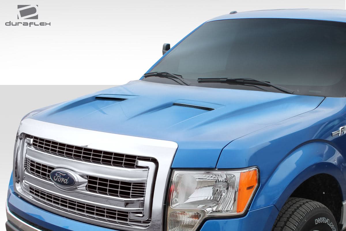 2009-2014 Ford F-150 Ram Air Style Hood - 1 Piece - FRP