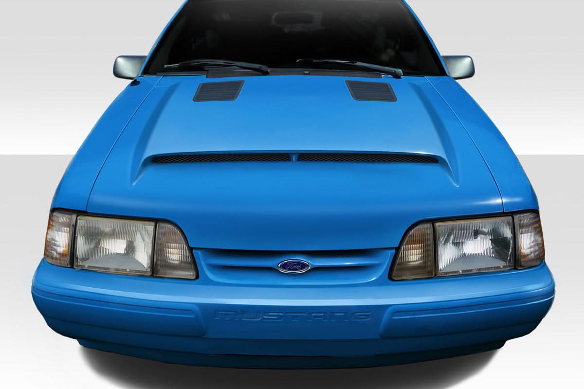 1987-1993 Ford Mustang GT500 Style Hood - 1 Piece - FRP