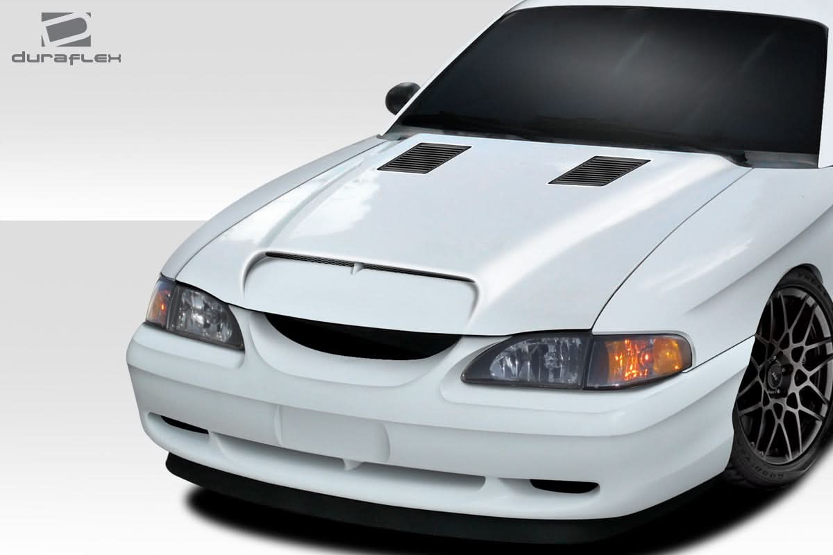 1994-1998 Ford Mustang GT500 Style Hood - 1 Piece - FRP