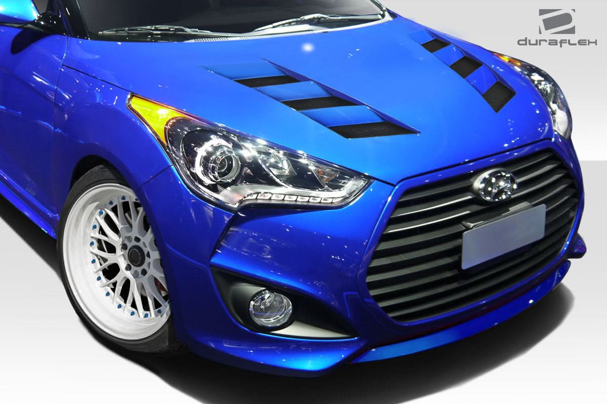 2012-2017 Hyundai Veloster AM-S Style Hood - 1 Piece - FRP