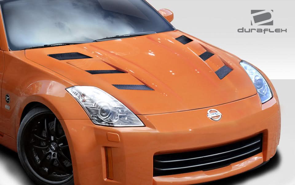 2007-2008 Nissan 350Z AM-S Style Hood - 1 Piece - FRP