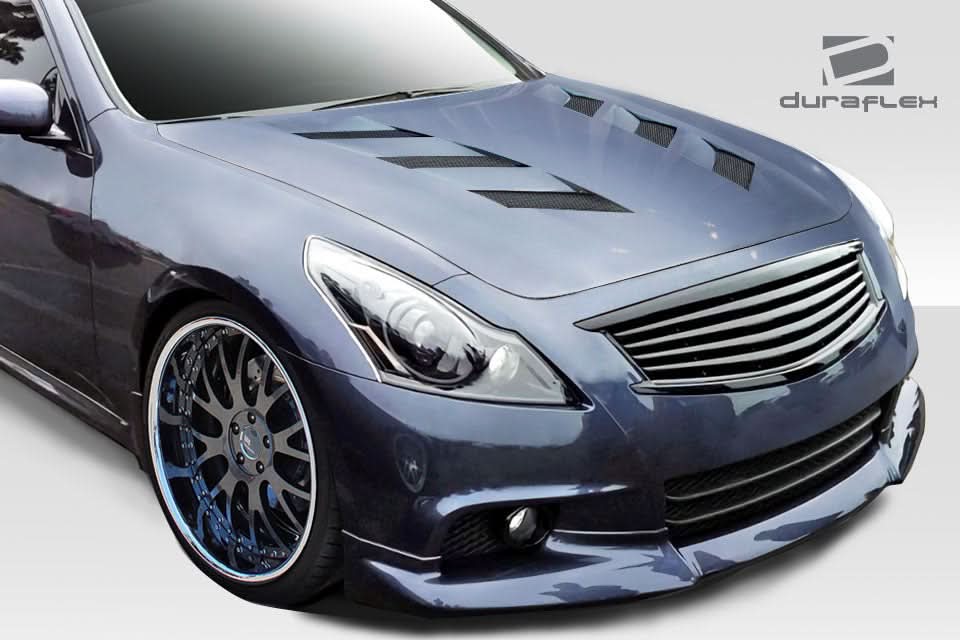2007-2013 Infiniti G Sedan AM-S Style Hood - 1 Piece - FRP