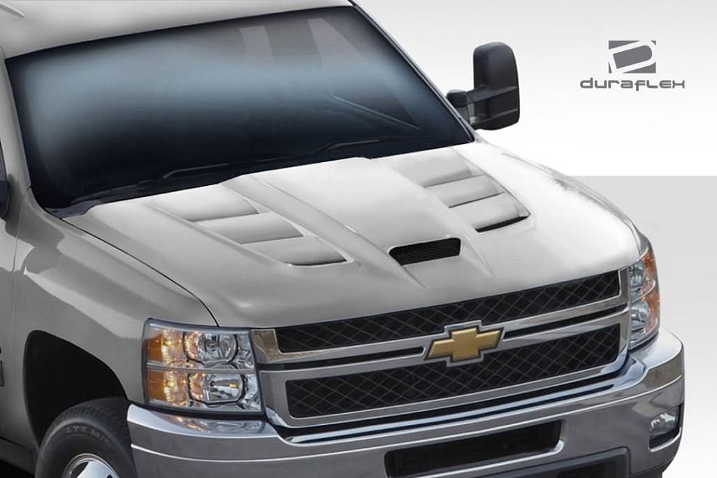 2007-2013 Chevrolet Silverado Viper Look Hood - 1 Piece - FRP