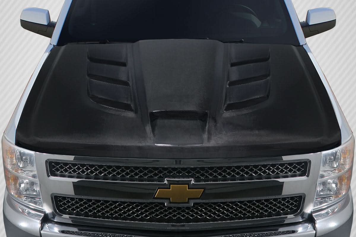2007-2013 Chevrolet Silverado Viper Look Hood - Carbon Fiber