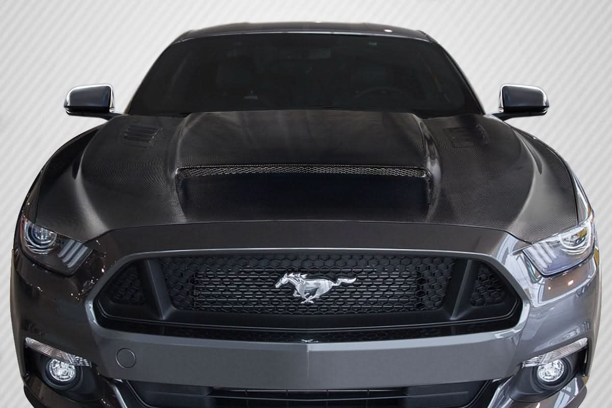 2015-2017 Ford Mustang CVX V2 Style Hood - Carbon Fiber