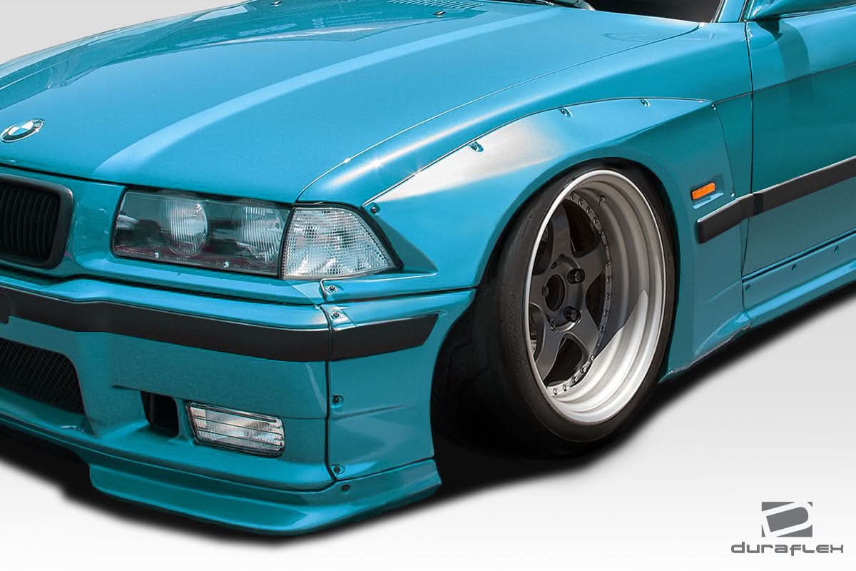 1992-1998 BMW 3 Series M3 E36 Circuit Style Front Fender Flares - FRP