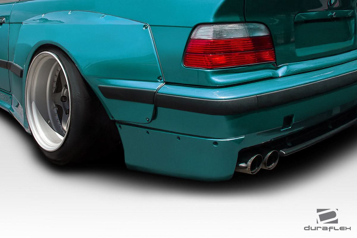 1992-1998 BMW 3 Series M3 E36 Circuit Style Rear Add Ons - FRP