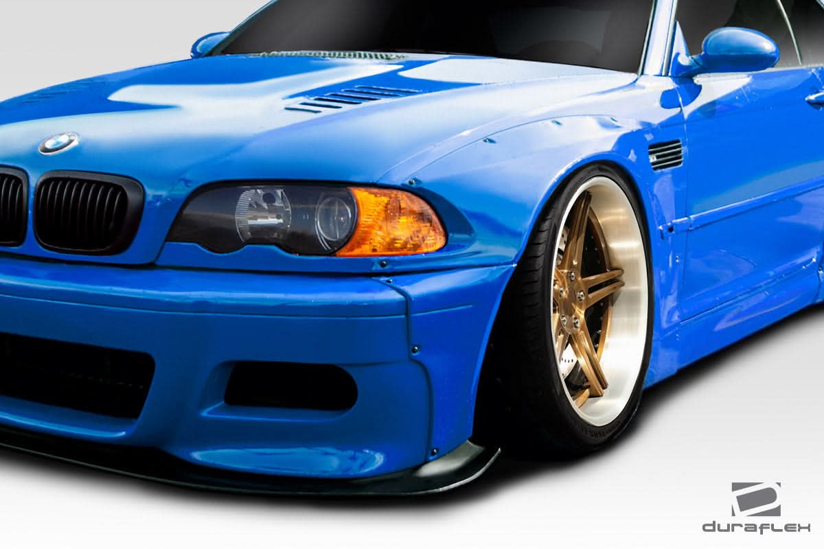 2001-2006 BMW M3 E46 Circuit Style Front Fender Flares - 4 Piece