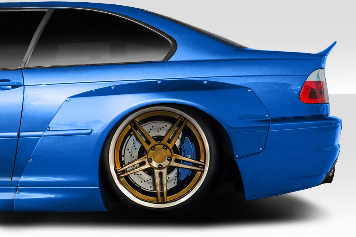 2001-2006 BMW M3 E46 Circuit Style Rear Fender Flares 2 Piece - FRP