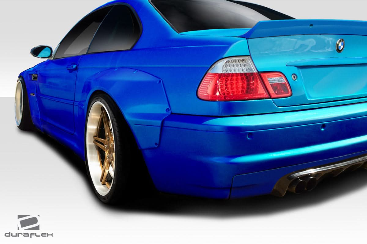 2001-2006 BMW M3 E46 Circuit Style Rear Fender Flares 2 Piece - FRP