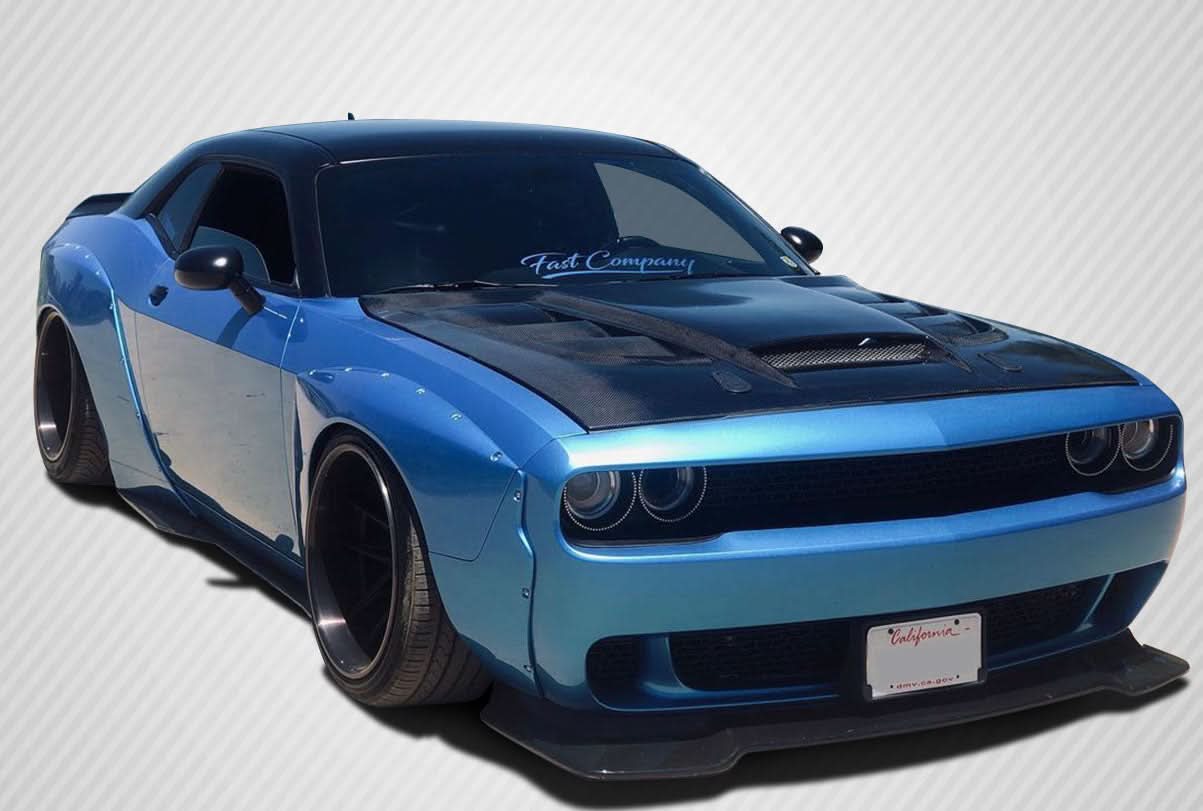 2008-2023 Dodge Challenger Viper Look Hood - Carbon Fiber