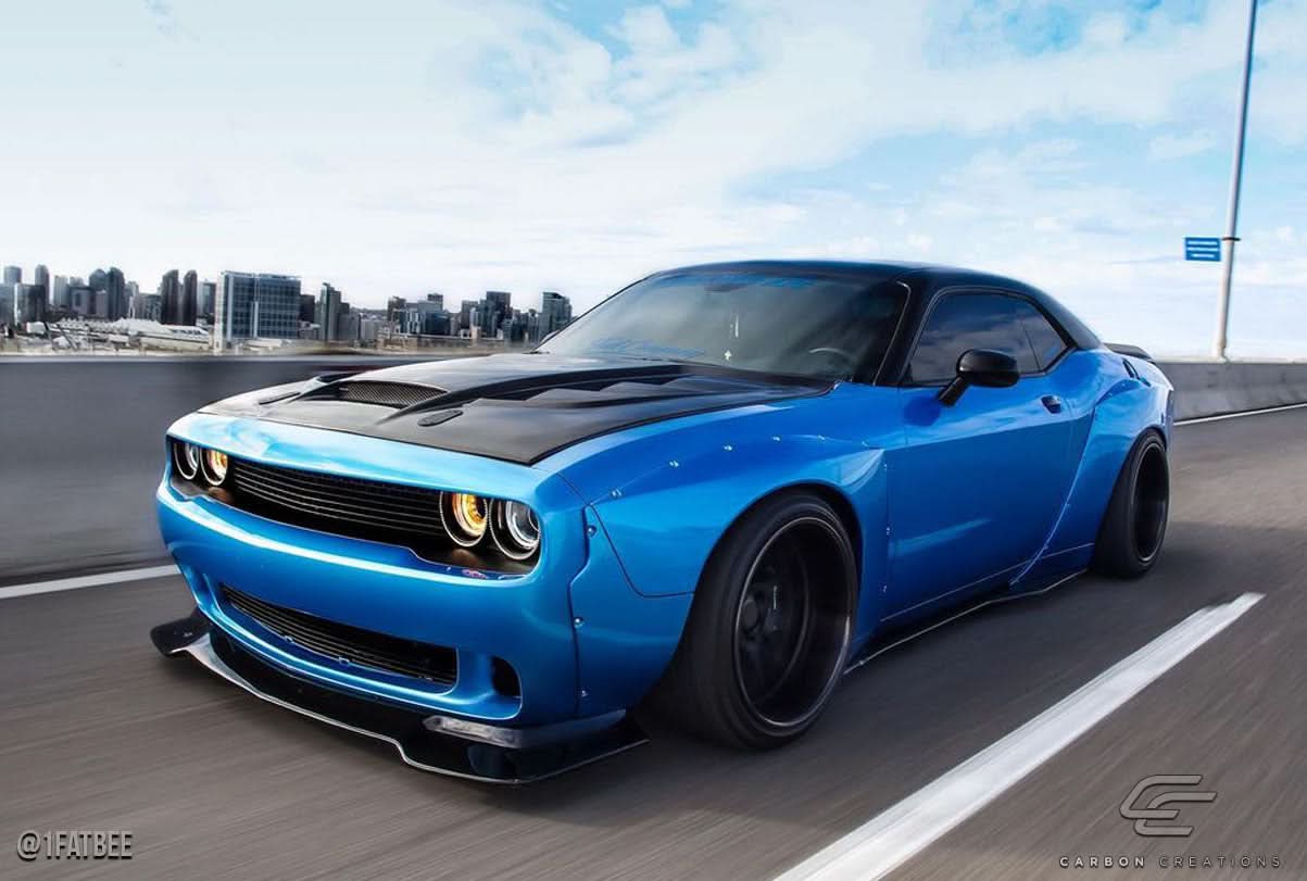 2008-2023 Dodge Challenger Viper Look Hood - Carbon Fiber