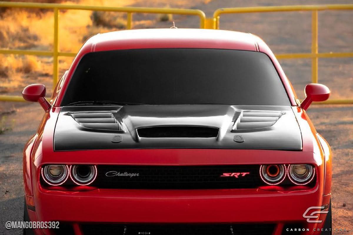 2008-2023 Dodge Challenger Viper Look Hood - Carbon Fiber
