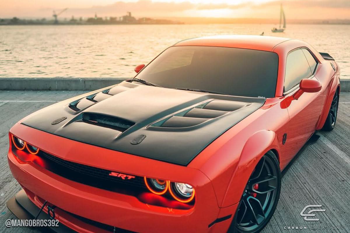 2008-2023 Dodge Challenger Viper Look Hood - Carbon Fiber
