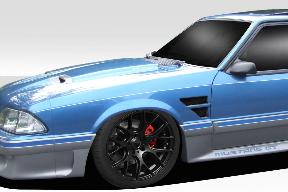 1987-1993 Ford Mustang D1 Style Front Fenders - 2 Piece - FRP