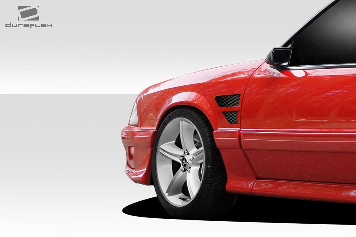 1987-1993 Ford Mustang D1 Style Front Fenders - 2 Piece - FRP