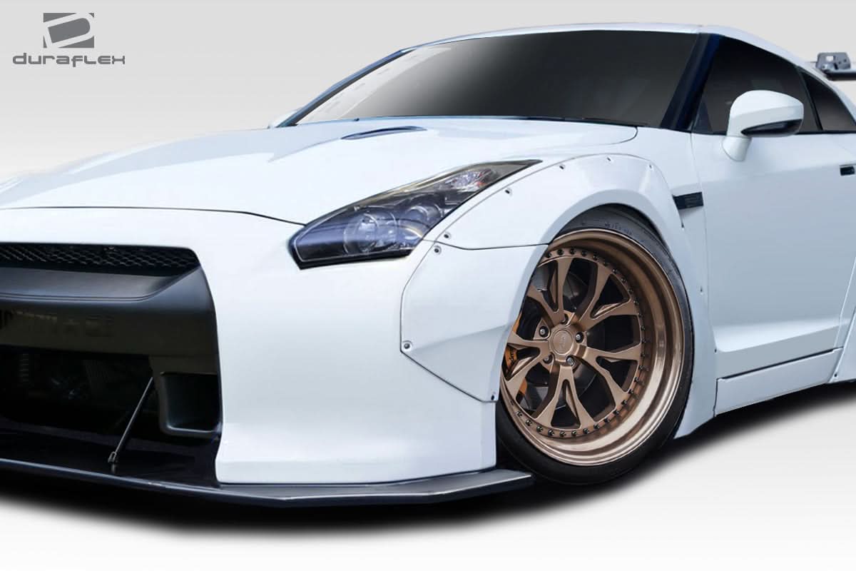 2009-2021 Nissan GT-R R35 LBW Style Front Fender Flares - 4 Piece - FRP