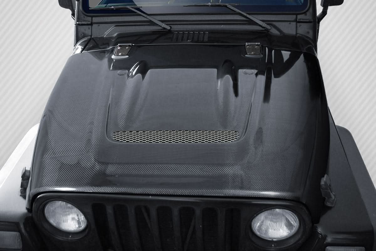 1997-2006 Jeep Wrangler Heat Reduction Hood - Carbon Fiber