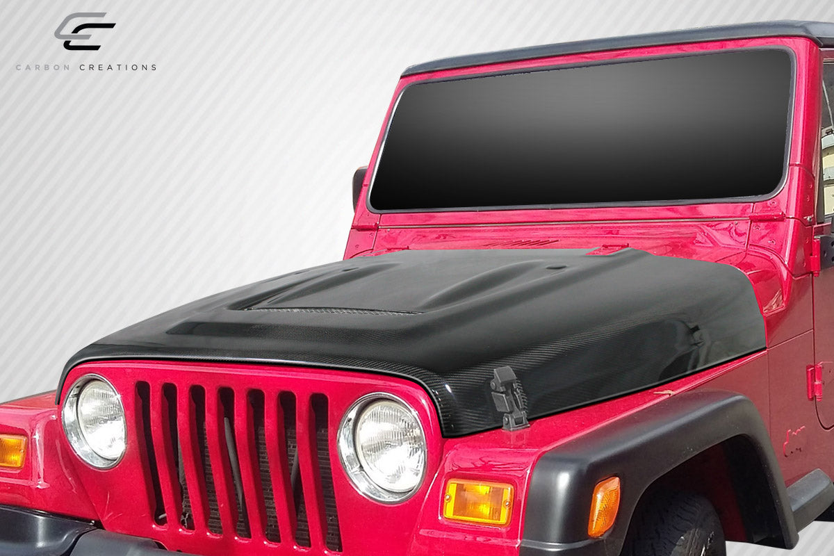 1997-2006 Jeep Wrangler Heat Reduction Hood - Carbon Fiber