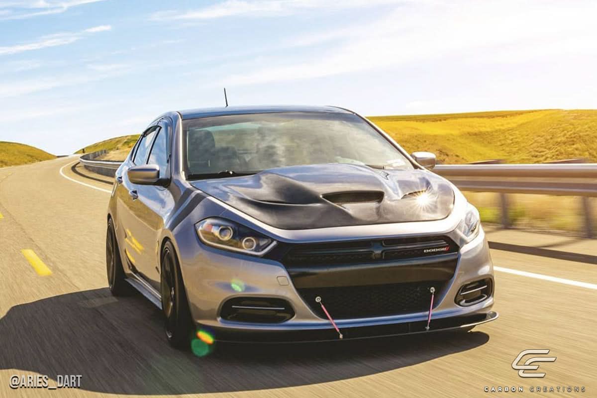 2013-2016 Dodge Dart Hellcat Look Hood - Carbon Fiber