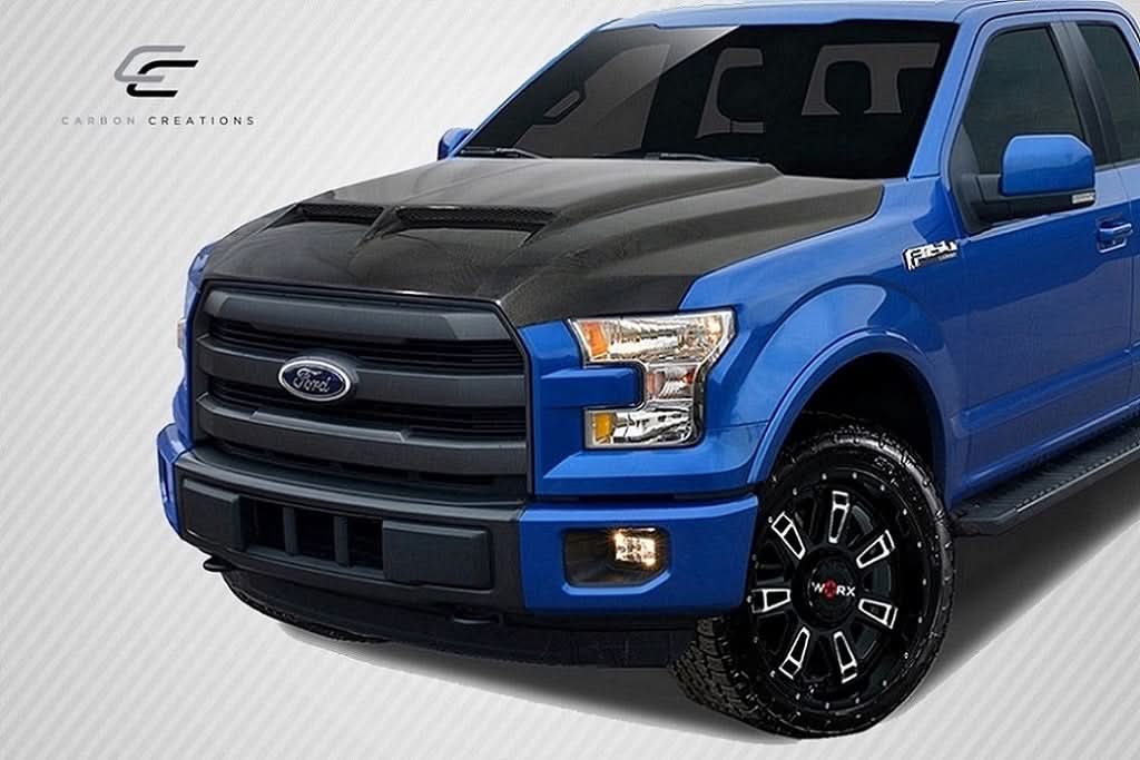 2015-2020 Ford F-150 GT500 Style Hood - Carbon Fiber