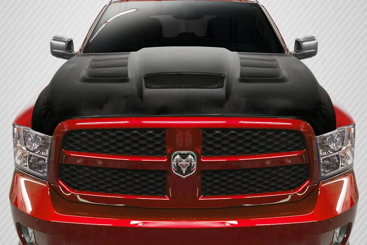 2009-2018 Dodge Ram 1500 Viper Look Hood - Carbon Fiber