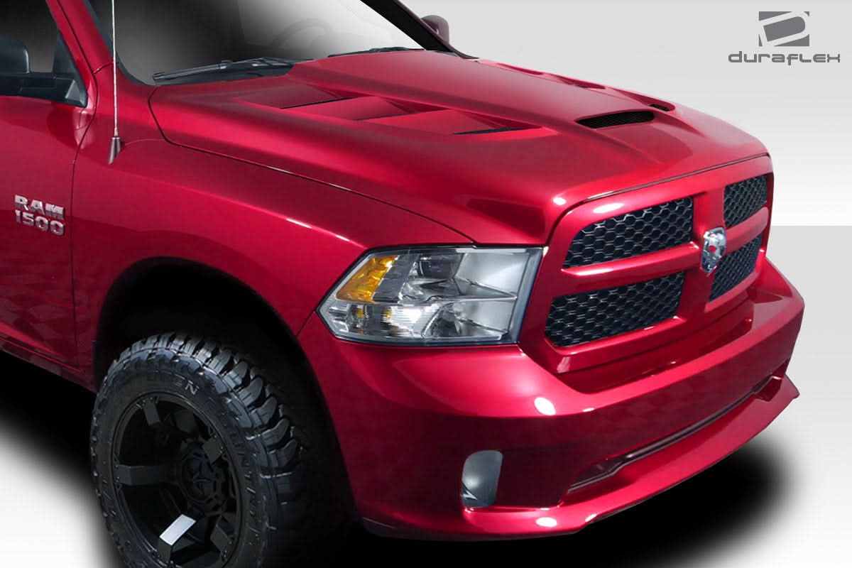 2009-2018 Dodge Ram 1500 Viper Look Hood - 1 Piece - FRP